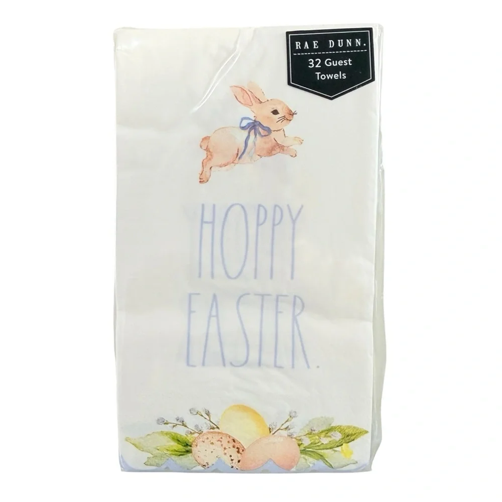 Rae Dunn HOPPY EASTER 32 Piece Disposable Guest Towels